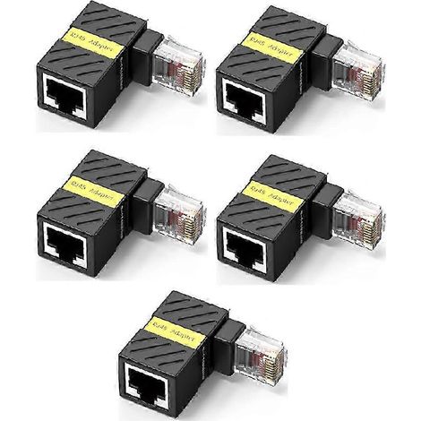 Adaptateur réseau RJ45 rotatif à 360°, adaptateur Gigabit à angle droit 90°, convertisseur universel mâle-femelle (1/5)