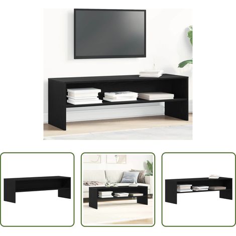 Rangement salon -  Meuble TV chêne noir 120x40x40 cm bois d'ingénierie (1/5)