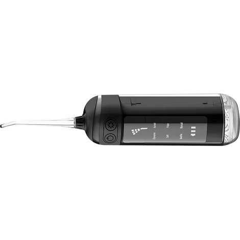 Buse dentaire électrique portable 6 vitesses réglables, irrigateur oral sans fil pour voyage, nettoyeur de dents noir, étanche et rechargeable (1/5)