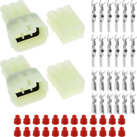 Lot de 2 Paires de Connecteurs électriques étanches 6 Broches pour Motos (6189-6171 Et 6180-6181) Compatible avec HM 090 (1/5)