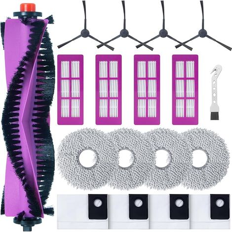 Kit d'accessoires pour EUREKA J15 Pro Ultra Aspirateur Robot, 1 Brosse Rouleau Principale, 4 Filtres HEPA, 4 Lingettes, 4 Brosses Latérales, 4 Sacs à Poussière, 1 Brosse de nettoyage (1/5)