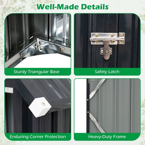 Metal Garden Tool Shed with 3 Adjustable Shelves, Lockable Door (1/5)
