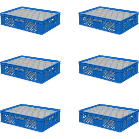 BRB 6x boîte en verre 600x400 mm 33 lunettes jusqu’à 122 mm de hauteur/diamètre 75 mm, bleu