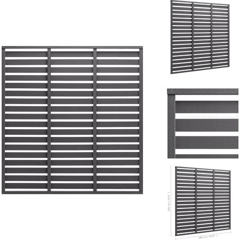 Zaunelement WPC 180x180 cm Grau - Zaunpanel - WPC Zaun - Gartenzaun - Sichtschutzzaun - Windschutzzaun (1/4)