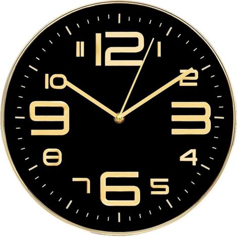 Horloge Murale 30cm Moderne Quartz Silencieuse à Piles Ronde pour Salon Chambre Bureau (1/4)