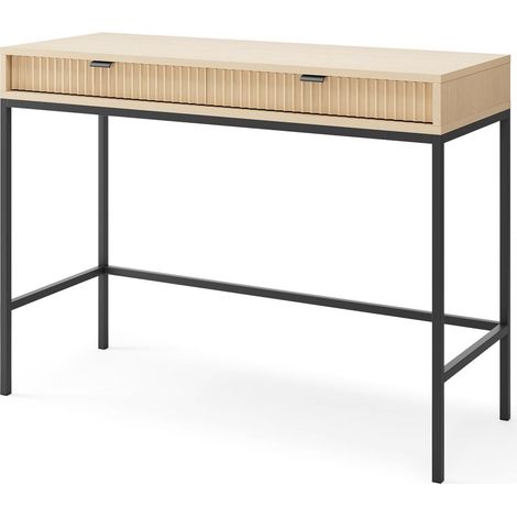 Toeletta: 2 cassetti, Rovere Vincenza, Nero, 104 x 78 x 50 cm, maniglie dorate (1/5)