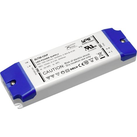 Self Electronics SLT30-24VFG Transformateur pour LED à tension constante 30 W 0 - 1.25 A 24 V/DC non dimmable, homologué pour les meubles, protectio X187981 (1/2)