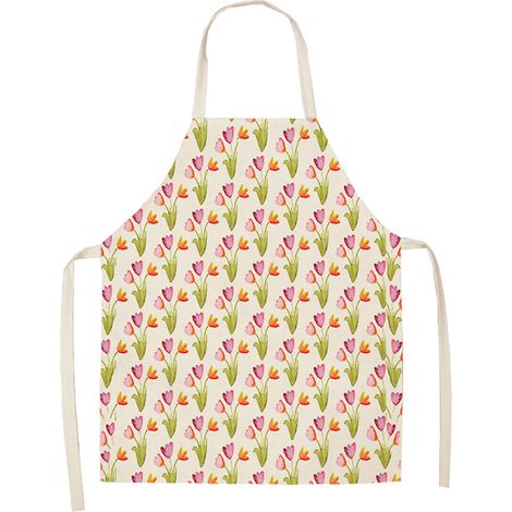 Tablier De Cuisine - Motif Fleurs Plantes - Imperméable Et Résistant - Pour Cuisson Et Pâtisserie - 1 Pièce (1/2)