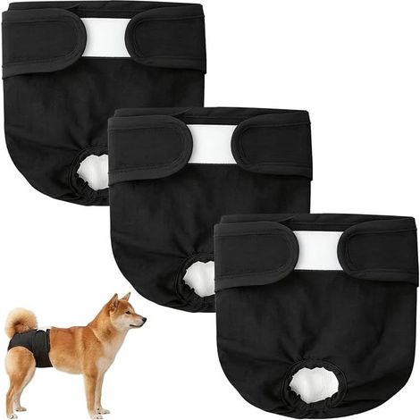 Dog Diapers Shoulder Straps Sanitary Pants Absorbent Washable Hygienic for Female Pets (1/5)