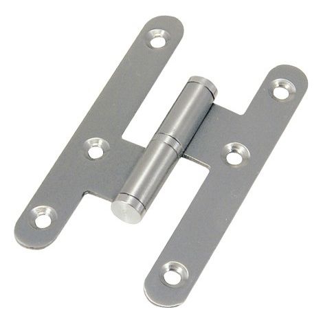 Edelstahlscharnier mit runder Kante ohne Veredelung 100 mm. Links