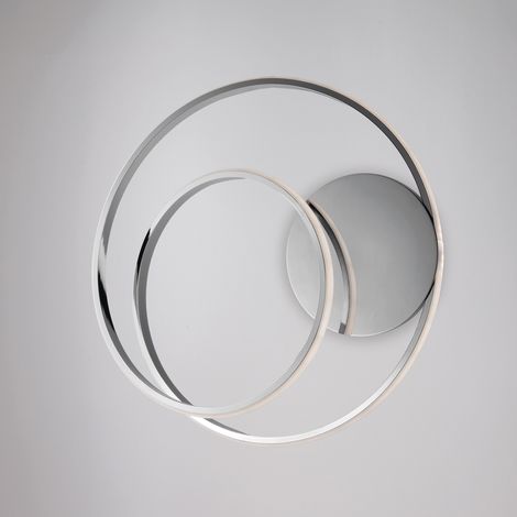 Plafoniera in metallo e alluminio cromo lucido con led integrato H.12 - Ø40