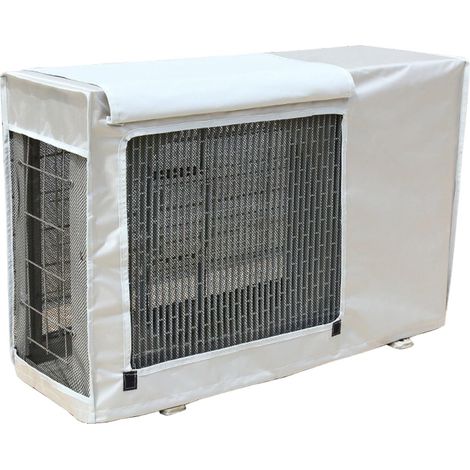 Cache Clim Cache Climatiseur Exterieur Mural Cache Pompe a Chaleur Extérieur Housse Climatiseur Extérieur, Imperméable et Protection Solaire (Color : Silver-b, Size : 82x31x58cm) (1/5)