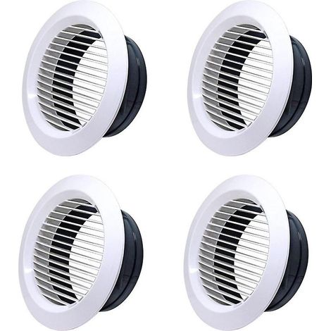Grilles d'aération rondes pour système de ventilation intérieure - Plastique, 118 mm, lot de 4 (1/5)