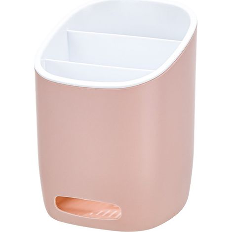 1 pot à couverts à 3 compartiments, égouttoir intégré, organisateur évier et comptoir, plastique incassable (1/5)