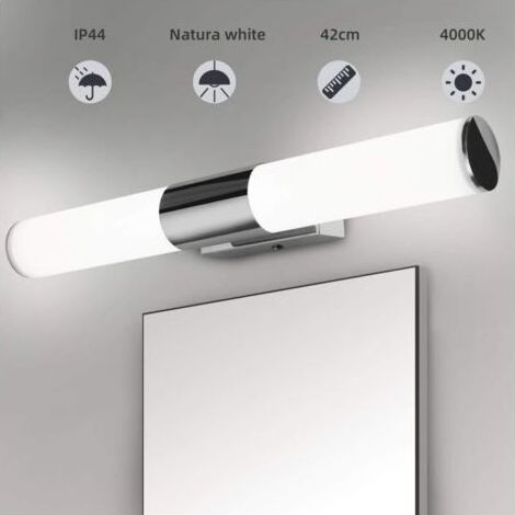 NALOOKAMIC Lampe pour Miroir de salle de bain - 12W LED Applique 46 CM, lumière blanche,bain lampe de maquillage éclairage mural étanché, Non Scintillement, Super Lumineux, Lampe de mur chambre pour M (1/5)