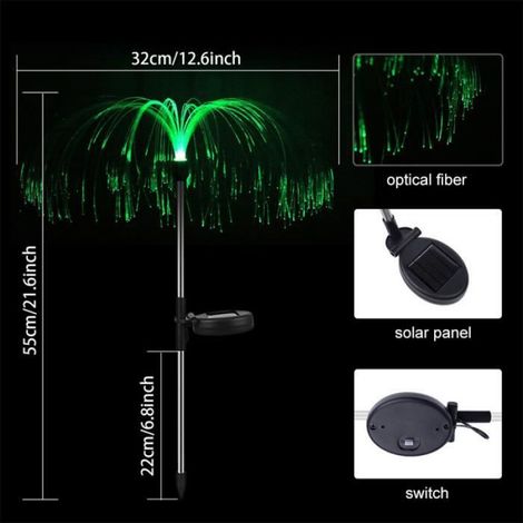 Lampe LED Solaire - 3PCS - Méduse - 7 Couleurs - Imperméable - Éclairage Extérieur (1/4)