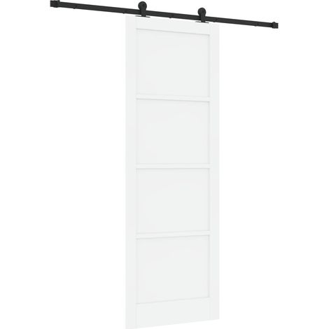 Maison Exclusive - Schiebetür Weiß und Schwarz 83 x 232 cm Massiv