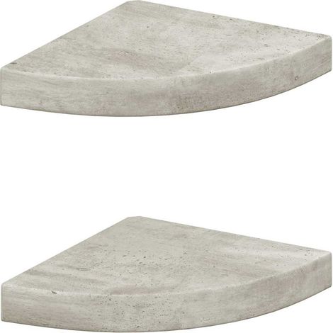 Maison Exclusive - Eck-Schweberegale 2 Stk. Betongrau 25x25x3,8 c