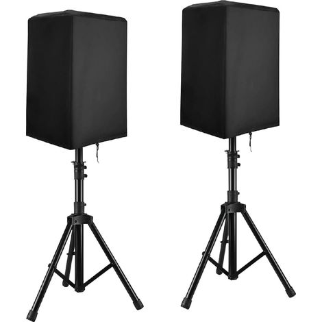 Paquete de 2 fundas antipolvo para altavoces, fundas para altavoces de exterior, impermeables, a prueba de polvo y resistentes a los rayos UV, tela Oxford 210d - 30 x 28 x 45,7 cm (12 x 11 x 18 pulgad (1/5)