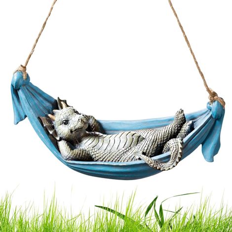 Hammock Dragon Gartenstatue im Freien wasserdichte