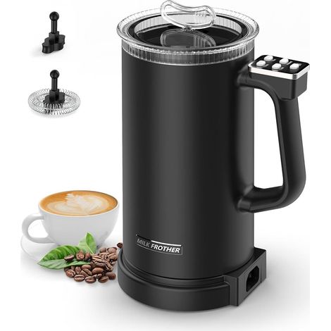 Mousseur à lait 4 en 1, mousseur à lait électrique automatique pour café, mousseur à lait à température contrôlée (1/5)