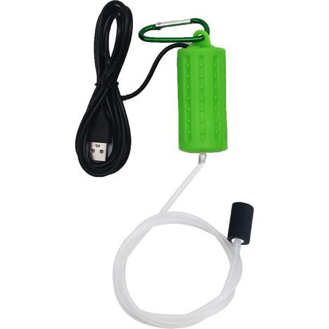 Mini-USB-Sauerstoffpumpe, leise Aquarium-Luftpumpe, tragbare Sauerstoffpumpe, geeignet für Aquarien und Fischbecken, hellgrün (1/5)