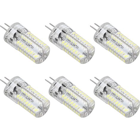 Confezione da 6 lampadine LED G4 – 5W – bipin – angolo del fascio luminoso 360° – mais – illuminazione per esterni/domestica – bianco puro
