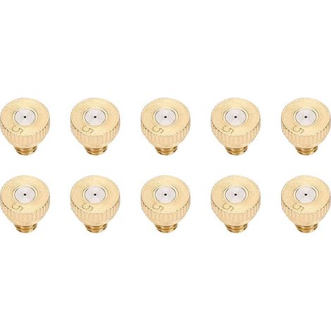 10 pièces eau du robinet basse pression atomiseur pulvérisateur buse laiton eau brumisation saupoudrer 0.5mm (1/4)