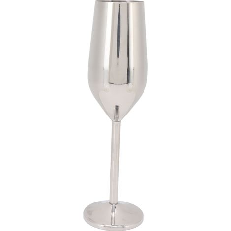 Verre à vin en acier inoxydable, élégant et raffiné, idéal pour les dîners et les réceptions (couleur argent). (1/5)