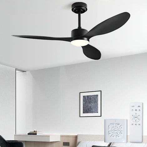 Ventilateur de plafond 106 cm avec lumière, télécommande et contrôleur mural, moteur CC silencieux, 6 vitesses, 3 températures de couleur, minuterie