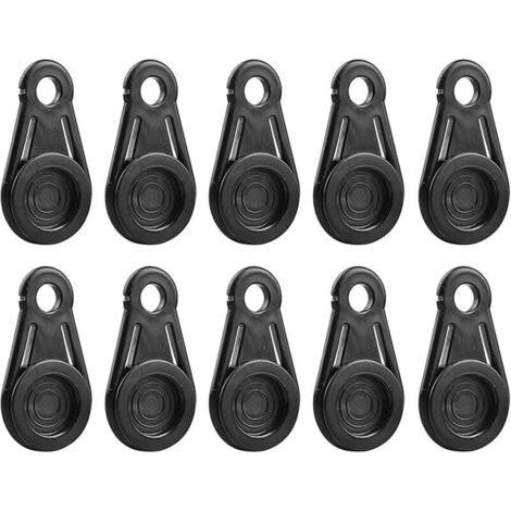 10 Pack Tarp Clips, Heavy Duty Locking Handle - Plastic Tarp Clamps - Tarp Clamps - Tent Securing Clips - Pool Awning Bungee Cord Clip - Voitu (1/4)