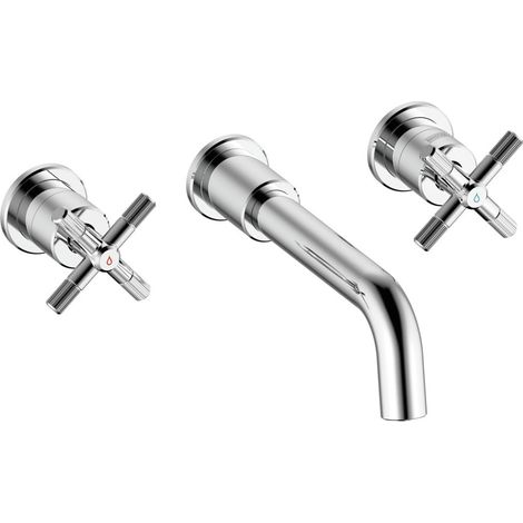 Bristan Cruzar 3-Hole Basin Mixer Tap Wall Mounted - Chrome