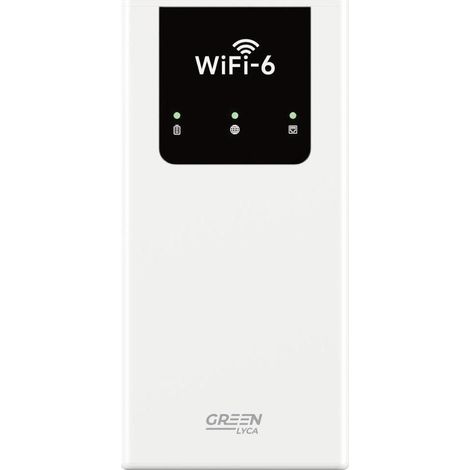 Modem WiFi Portable 4G/5G + Power Bank GREEN LYCA, WiFi 6, 10000mAh - Blanc