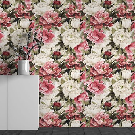 Papier peint panoramique - Motif Roses - 195 cm x 122 cm (1/3)