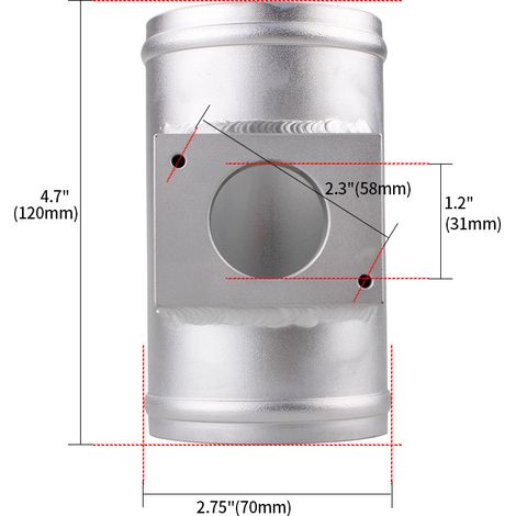 Support de capteur d'admission d'air, bride et fixation pour débitmètre d'air pour Lancer EX - 2,75 pouces (70 mm) (1/3)