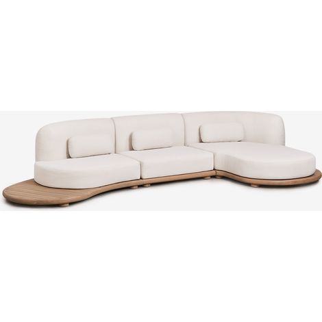 Divano modulare chaise longue da giardino a 3 pezzi in legno di acacia Gerard SKLUM (1/5)