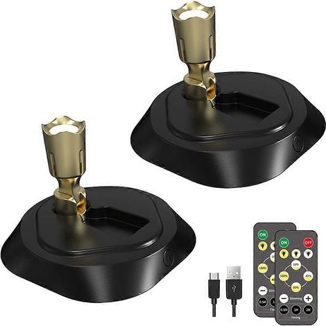 Lot de 2 spots LED sans fil avec télécommande, minuterie et luminosité réglable pour l'éclairage intérieur (1/5)