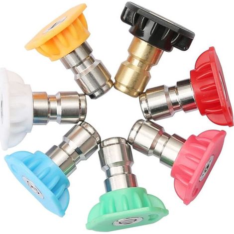 Lot de 7 buses de pulvérisation à dégagement rapide – Acier inoxydable – Connexion rapide 1/4' – Débit 2,5 GPM pour nettoyage efficace (1/5)