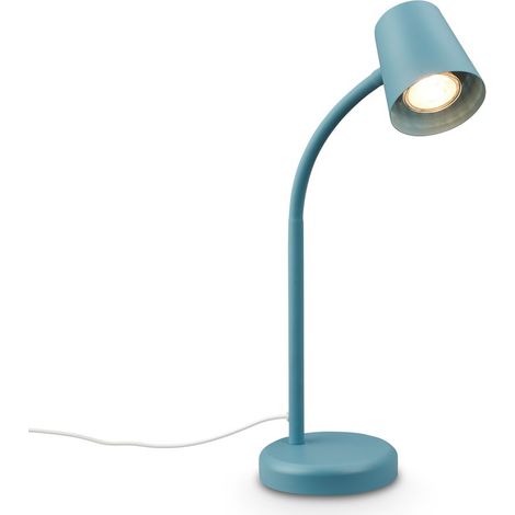 BRILONER - Lampe de chevet avec interrupteur filaire, orientable, GU10, max. 9W, lampe de bureau, lampe table salon, 13x38,5 cm, bleu