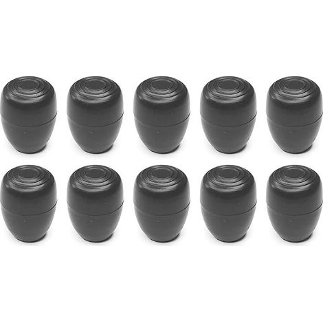 10 tapas redondas negras reforzadas para extremos externos con base ensanchada, deslizadores para patas de sillas/mesas, protectores de asientos de muebles, tapas para tubos, 14 mm (1/3)