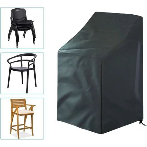 Gartenstuhl-Überzug, staubdichter Oxford-Gewebe-Überzug, stapelbarer Stuhlüberzug 65x65x120/70 cm, für stapelbare Stühle, Balkonstühle (1/4)