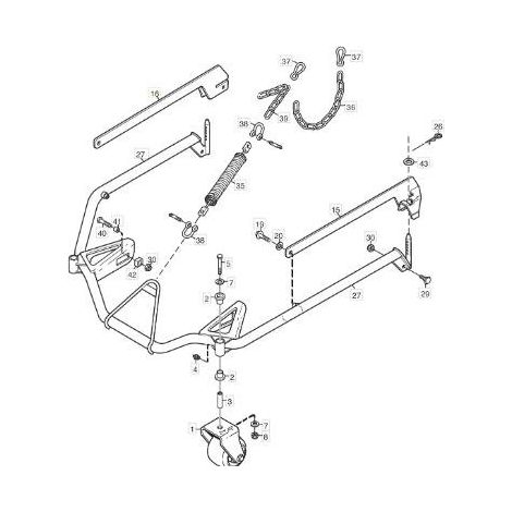 RECHTER DECKARM 110/125 GRAU ORIGINAL STIGA - 1134-6141-02