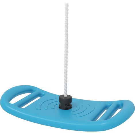 Balançoire enfant extérieur et intérieur avec corde réglable, mousqueton, charge max. 70 kg, bleu