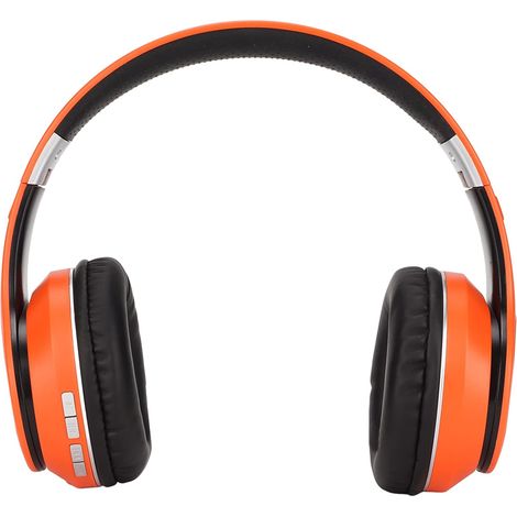 Écouteurs Supra-Auriculaires sans Fil Bluetooth 5.0 Casque Pliable avec Pilote de 40 Mm pour Les Jeux Sportifs, la Course à Pied (Orange) (1/5)