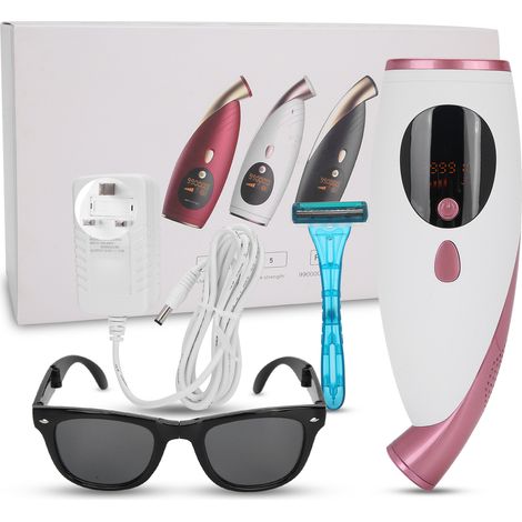 Appareil d'épilation IPL 990000 éclairs, épilateur laser photon blanc (110-240V) avec prise UK (1/5)