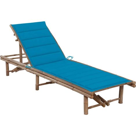 vidaXL Chaise longue de jardin avec coussin Bambou (1/5)