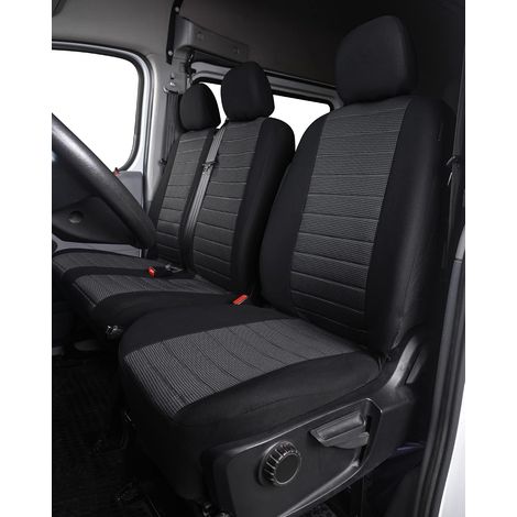 Housse de Siege Camionnette Camions 3 Places Housses Couverture Couvre Sieges Voiture Universel Avant Simple et Double pour Conducteur et Passager 2 + 1 Jeu Complet en Tissu Lavable - Gris (1/5)
