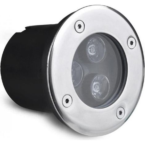 3W Faretto Incasso 3 LED da Esterno 220v Segnapasso Calpestabile IP65 Bianco Freddo
