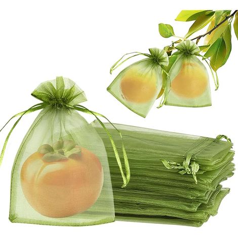 120 Pièces Sac Protection Fruits 15x10cm Sachet Protection Raisin avec Cordon Protection de Raisins Réutilisables Sac Organza pour Potéger Les Oiseaux Guêpes Insectes Mouches à Fruits (1/5)
