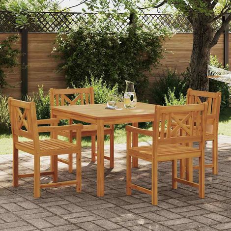 vidaXL Garten Essgruppe 5 pcs Braun Massivholz Akazie (1/5)
